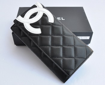 Cheap Chanel Sheepskin Leather Wallet Black 514 Online
